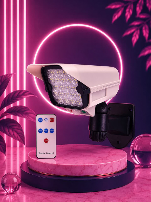 پروژکتور دیواری خورشیدی اورجینال طرح دوربین مداربسته مدل Pr-Cam | چراغ امنیتی سنسوردار